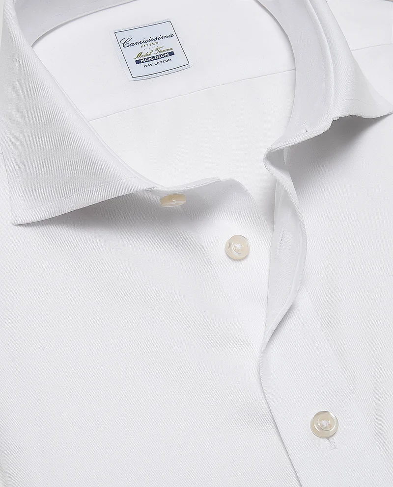 كاميتشسما Non-Iron Twill White Extra Slim Fitted Shirt