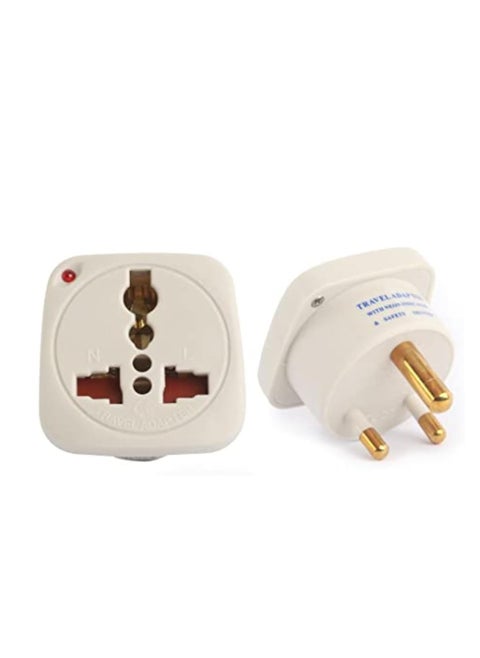 Hasanat Essentials Multi Travel Adaptor Suchko To Universal Power Adapter UK/US/AU to Universal Various Options International Plugs Shutter Indicator.Travel Adaptor 5A 2 Pin HE20