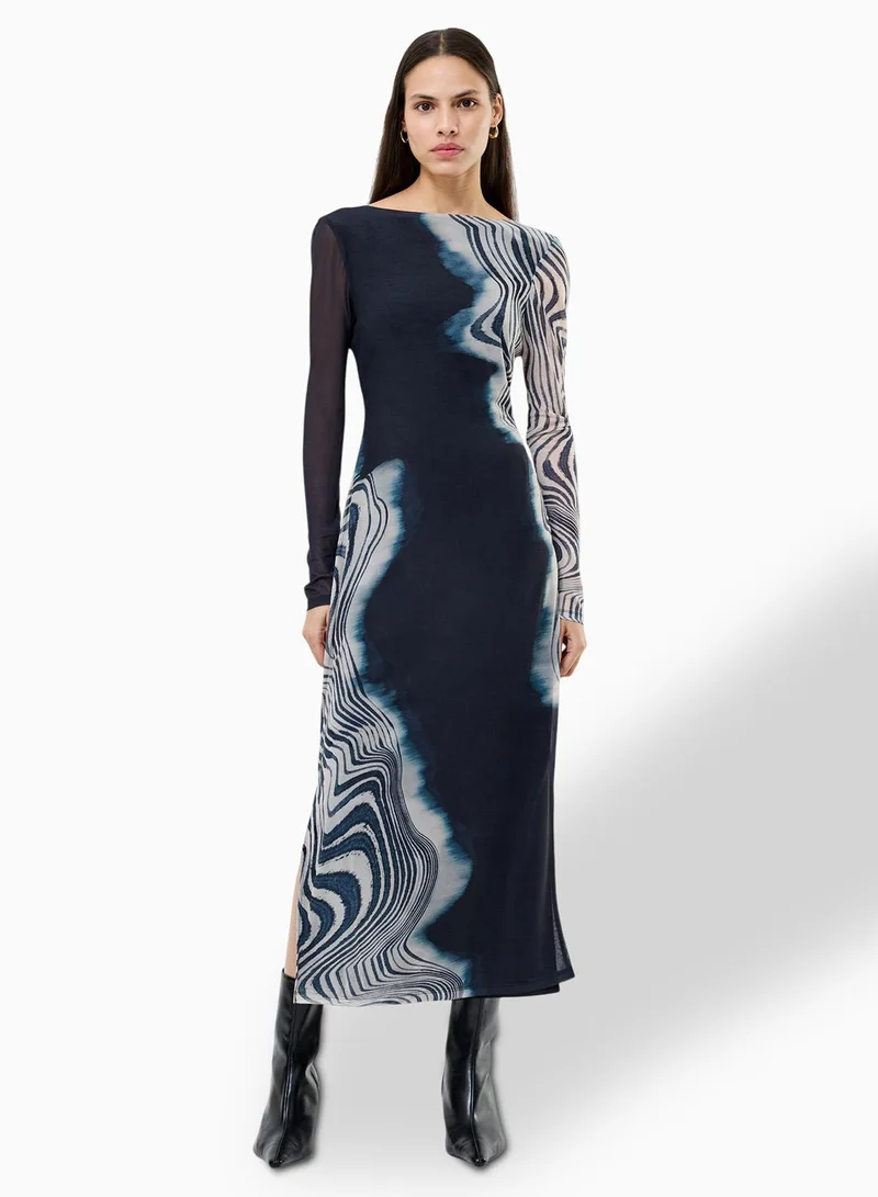 French Connection Celeste Shuri Mesh Midi Dress