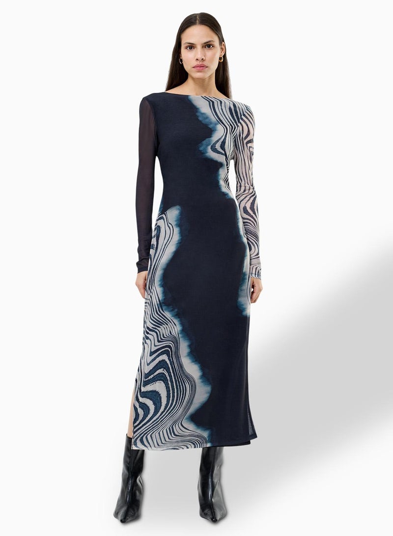 French Connection Celeste Shuri Mesh Midi Dress - Image 1
