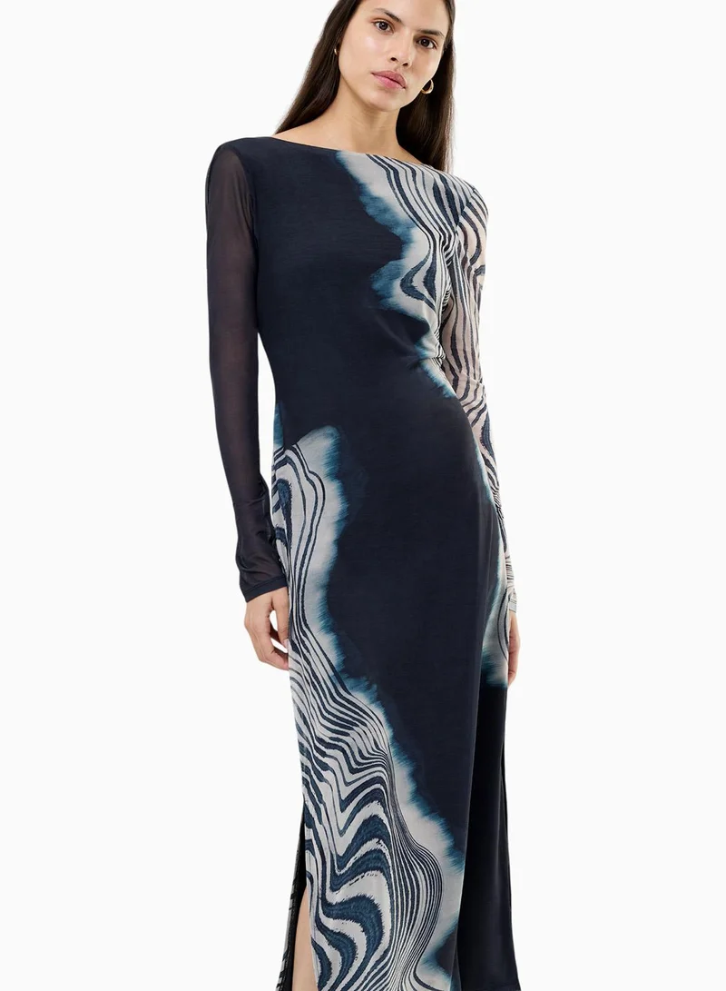 French Connection Celeste Shuri Mesh Midi Dress