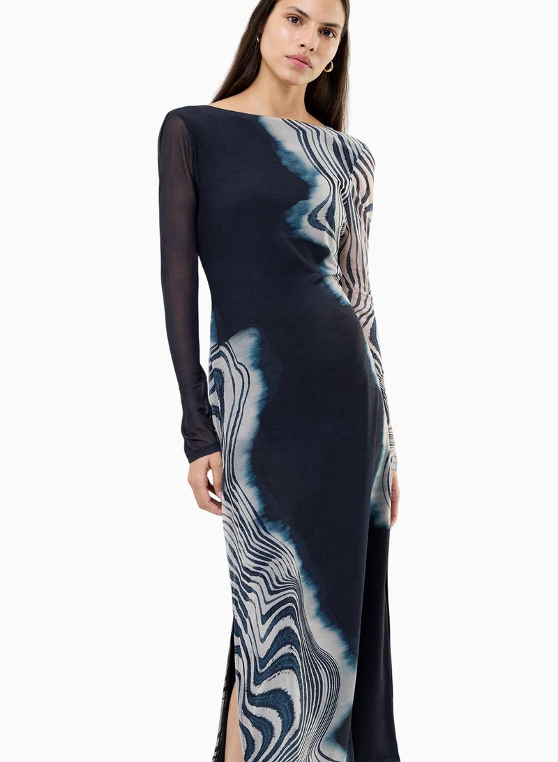 French Connection Celeste Shuri Mesh Midi Dress - Image 2