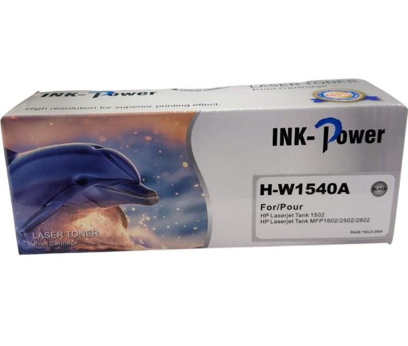 اينك باور خرطوشة حبر أسود متوافقة W1540A 154A لطابعات HP LaserJet Tank 1502 و2502 وMFP 1602 و2602. إنتاجية 2500 صفحة - Image 1