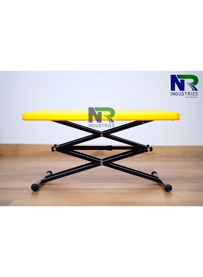 NR Industries Ceiling Hanger Multi Utility Purpose Scissors Tables Portable | Adjustable Scissors Table | Rectangular Folding Scissors Table | Multi-Purpose Plastic Scissors Table for Study Yellow - Image 4