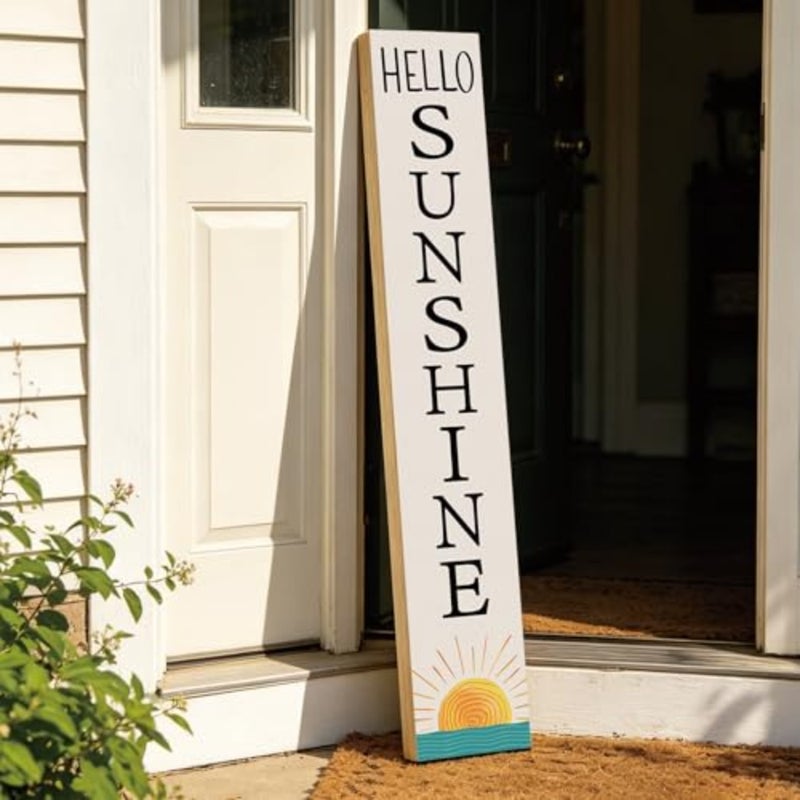 Summer Decor Summer Decorations for Home Porch Outdoor Wooden Porch Sign Door Decor Indoor Outside Welcome Sign for Front Door 46.8 Inch - Image 4