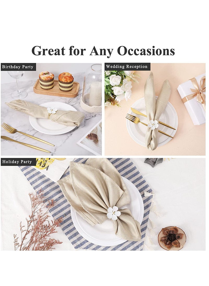 KASTWAVE خواتم منديل، طاولة سبائك بتلة منديل، حلقة منديل مشبك، خواتم زهور لوجبات العشاء، زينة أنيقة - Image 3