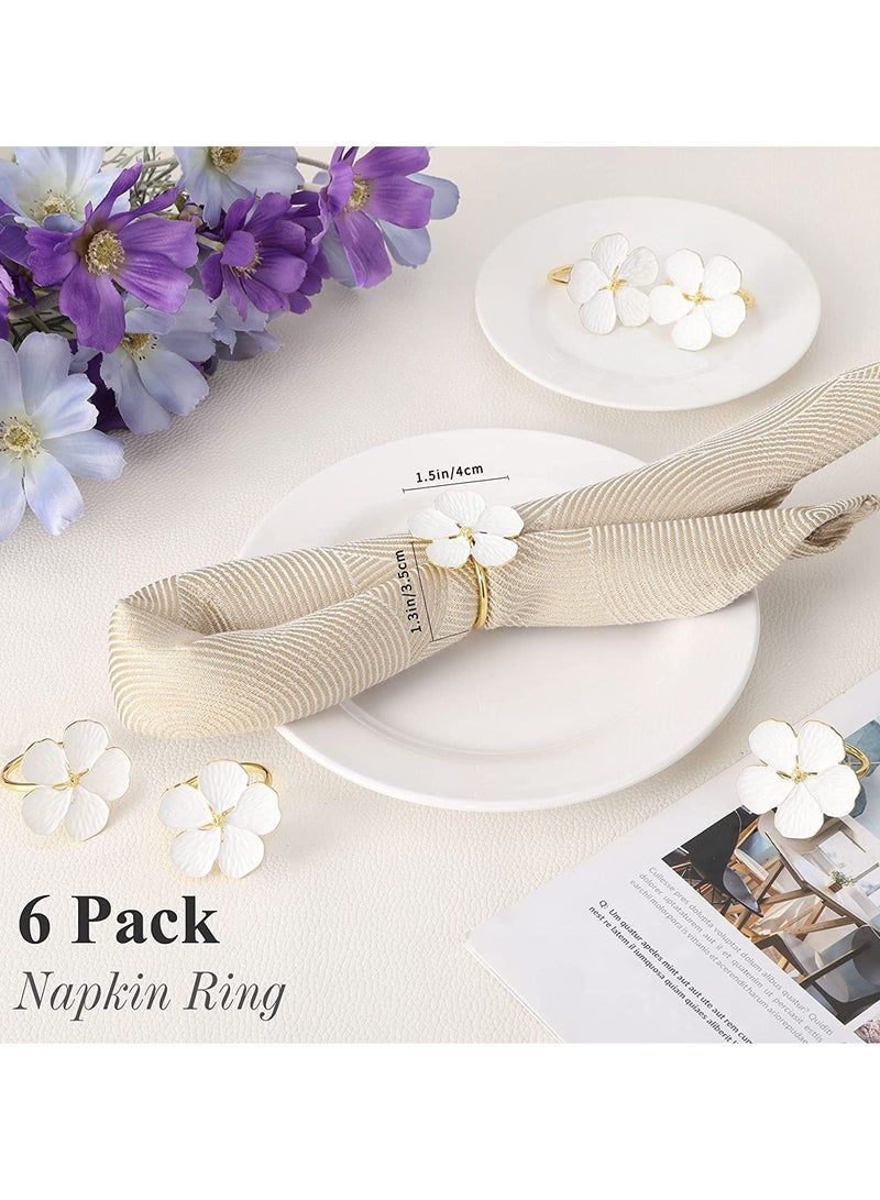 KASTWAVE خواتم منديل، طاولة سبائك بتلة منديل، حلقة منديل مشبك، خواتم زهور لوجبات العشاء، زينة أنيقة - Image 4