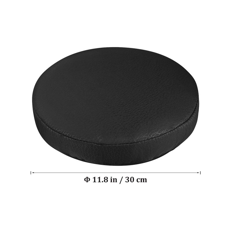 2pcs Thick Elastic Barstool Seat Cushion Cover Practical Stool Cover Round Chair Protector for Home Shop - Black (Diameter 30cm ) - Image 4