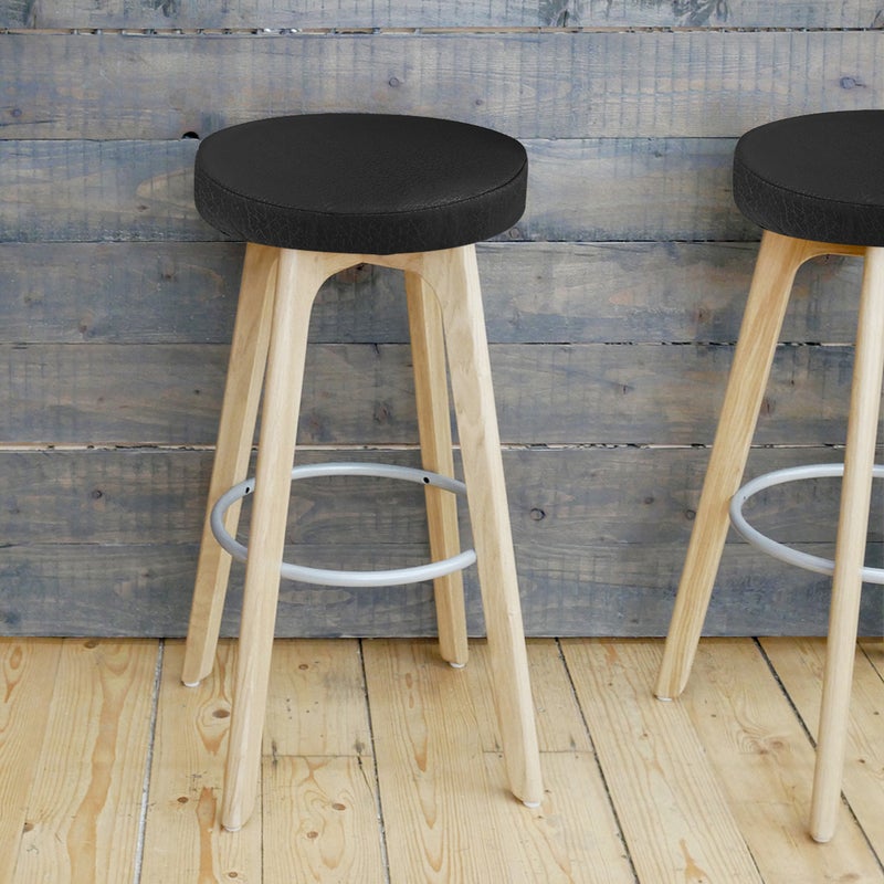2pcs Thick Elastic Barstool Seat Cushion Cover Practical Stool Cover Round Chair Protector for Home Shop - Black (Diameter 30cm ) - Image 5