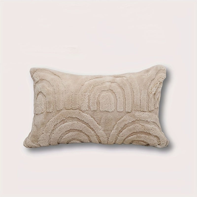 1PC Beige Velvet Arch Flower Shaped Pillowcase 50x50 - Image 5