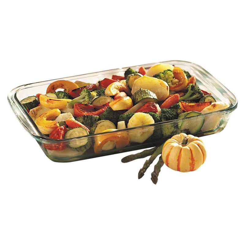 Marinex Large Rectangular Glass Roaster with Plastic Lid 2.9L, Oven Safe Transparent Bakeware for Lasagna, Cakes, Brownies, Roasting & Casseroles  Heat Resistant Durable Glass Dish for Home & Kitchen - Image 5
