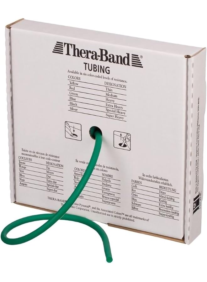 TheraBand Professional Heavy Resistance Tubing Dispenser Box 25 Foot Length Green - Image 1