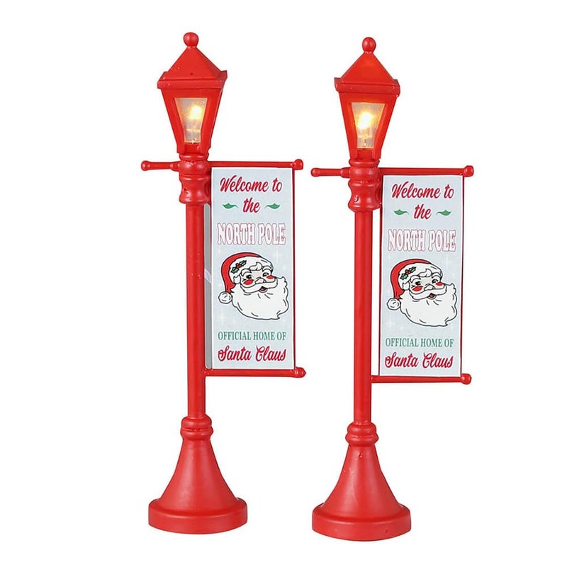 Lemax 34091 Santas Wonderland Accessory North Pole Lamppost Set of 2