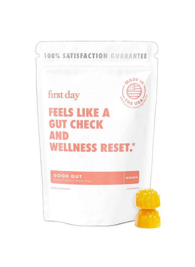 FIRST DAY Women’s Good Gut Tribiotic Gummies - 3-in-1 Prebiotic, Probiotic & Postbiotic Supplement - Supports Immune Function and Digestive, Oral, Skin & Vaginal Health - 30-Day Supply - Image 1