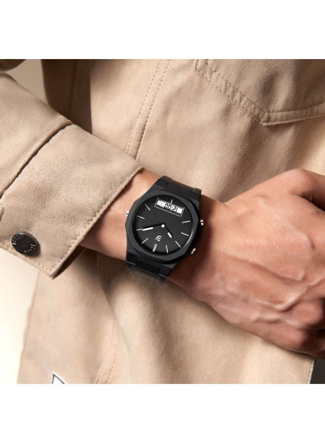 إيفيرد ساعة يد رجالية كوارتز فاخرة بتصميم عصري، مقاومة للماء ومضيئة