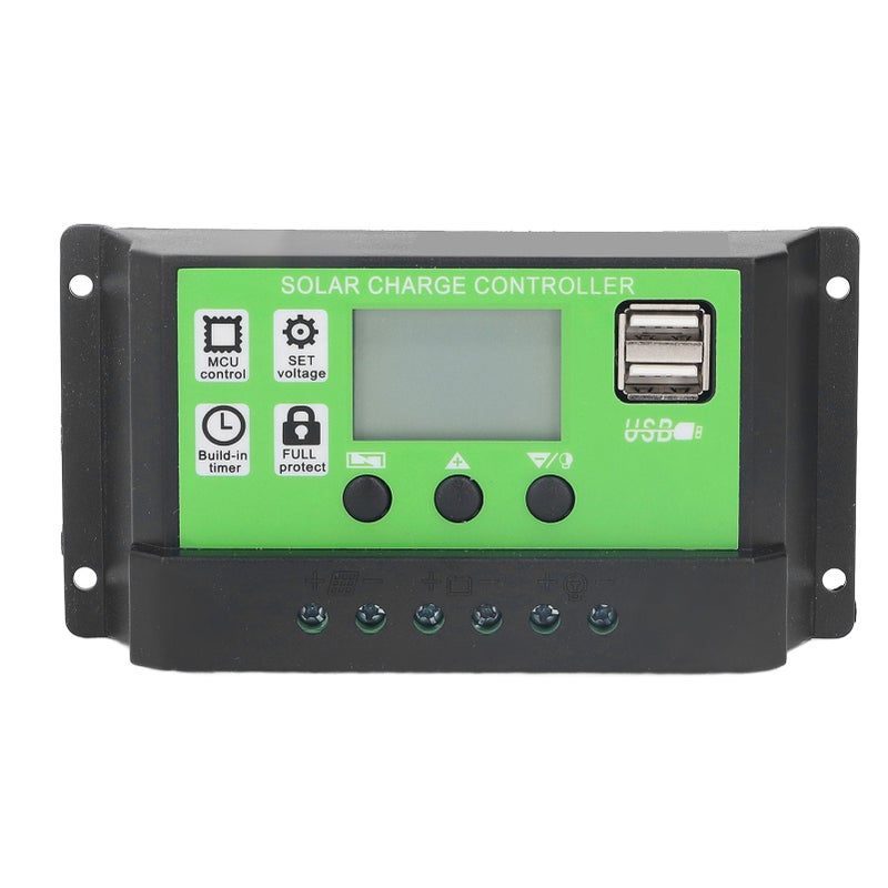 مصرف شحن شمائي قابل لتعديل المعلمات، منظم ذكائي لشحن بطارية الألواح الشمسية مع شاشة LCD، يتكيف مع الجهد 12 فولت و24 فولت، سعة 20 أمبير - Image 1