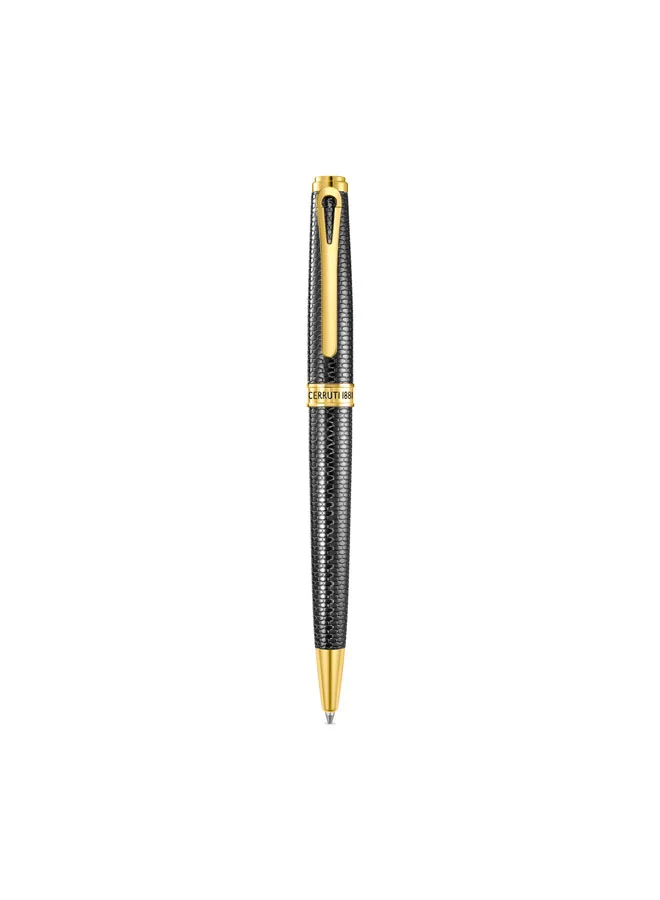 CERRUTI 1881 Giovanni Gold Plated Trims Twist Ballpoint Pen for Men, Blue Ink