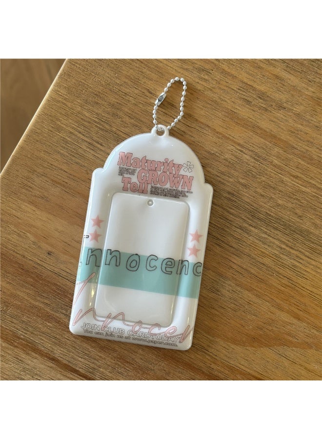NIBEMINENT 1 - Piece Cappuccino Kpop Photo Card Holder Pendant Key Chain ID Badge Holder ID Card Holder Photo Card Protector for School ID Office ID Access Card for Women Girls - Image 1