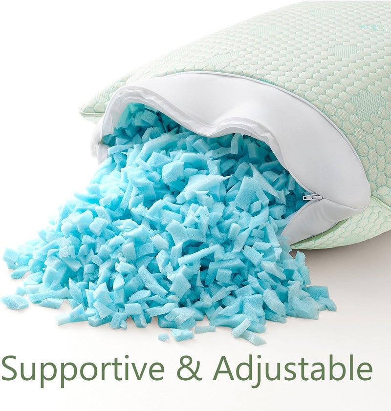 ACCURATEX Memory Foam Cooling Pillow, 40×80cm, Pack of 2, Adjustable Pillow for Sleeping, Pillow with Removable Cover, Machine Washable - Image 5