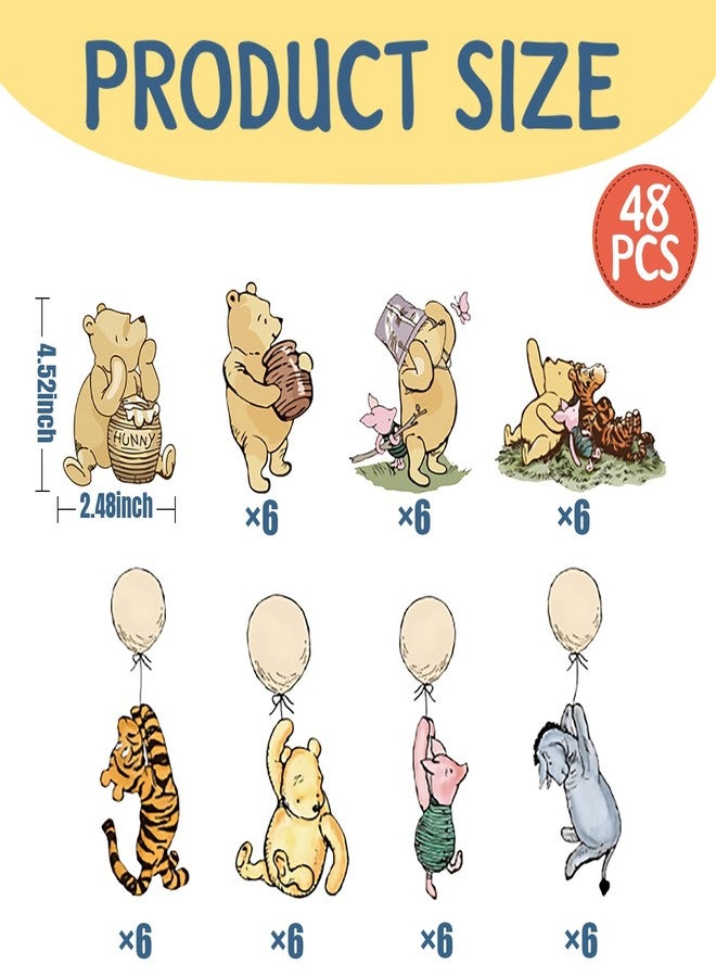 CORODER 48PCS Cute Bear Cupcake Toppers For First Birthday, Oh Baby, Newborn Party Cake Decorations Party Supply - Image 3