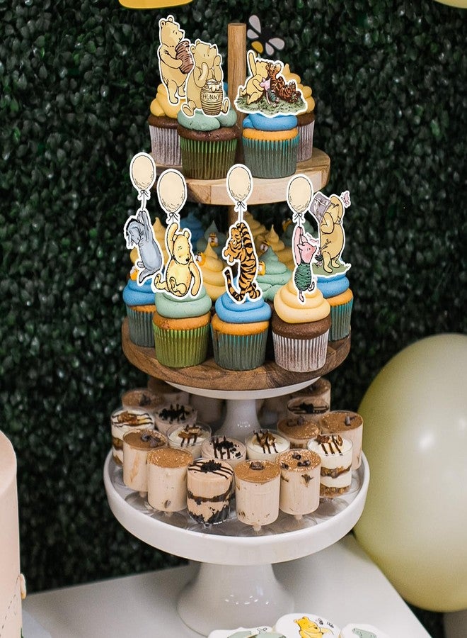 CORODER 48PCS Cute Bear Cupcake Toppers For First Birthday, Oh Baby, Newborn Party Cake Decorations Party Supply - Image 2