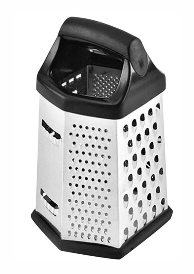 NAALSA Berlin 6 Side Stainless Steel Professional Multi Purpose Grater Vegetable Chopper Slicer Kitchen Cutter Shredder for Cheese Vegetables 8 inch - Image 1