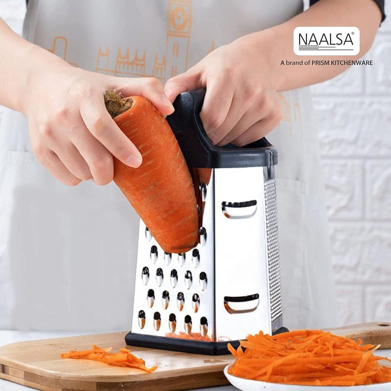 NAALSA Berlin 6 Side Stainless Steel Professional Multi Purpose Grater Vegetable Chopper Slicer Kitchen Cutter Shredder for Cheese Vegetables 8 inch - Image 4