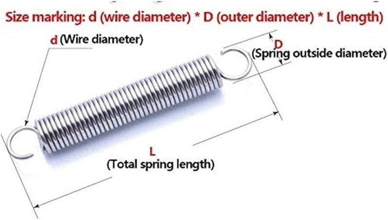 304 Stainless Steel Extension Spring 220mm 15mm S Hook Tension Spring - Image 3