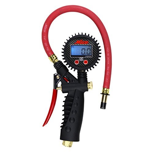 Milton Pro Digital Tire Pressure Gauge S-574D, Straight Foot Chuck, Pistol Grip Handle, Easy to Read 0.1 Display, 255 PSI Max Pressure, 15 Inch Hose, 1/4" NPT (PSI, kPa, Bar, and kg/cm2) - Image 1