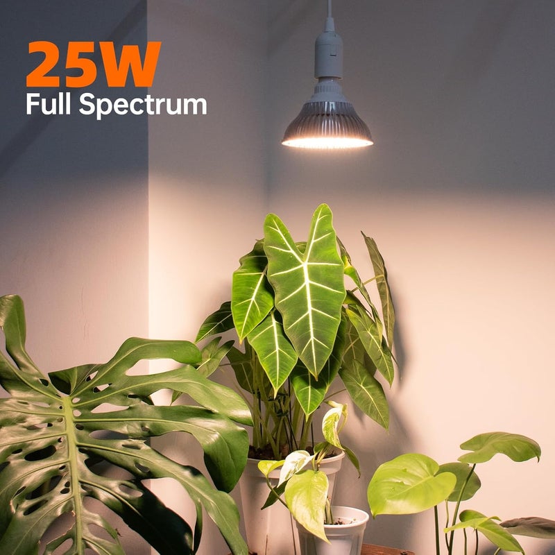 Bstrip Hanging Grow Light for Indoor Plant, 25W Full Spectrum Hanging Plant Light, 3000K LED Grow Light Bulbs with 16.4FT Power Cord, 1 Pack - Image 2