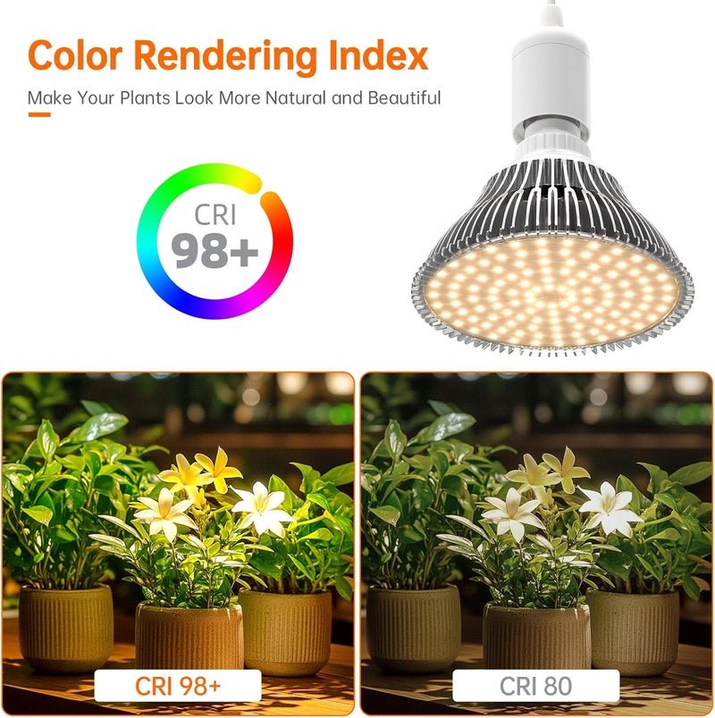 Bstrip Hanging Grow Light for Indoor Plant, 25W Full Spectrum Hanging Plant Light, 3000K LED Grow Light Bulbs with 16.4FT Power Cord, 1 Pack - Image 4