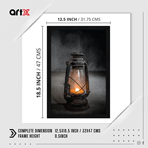 ArtX Paper Abstract Lantern Framed Wall Painting For Wall Decoration, Multicolor, Abstract, 12.5 X 18.5 inches, Set of 1 - Image 2