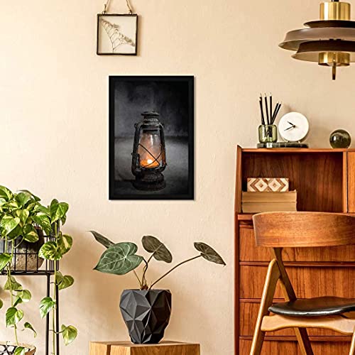 ArtX Paper Abstract Lantern Framed Wall Painting For Wall Decoration, Multicolor, Abstract, 12.5 X 18.5 inches, Set of 1 - Image 3