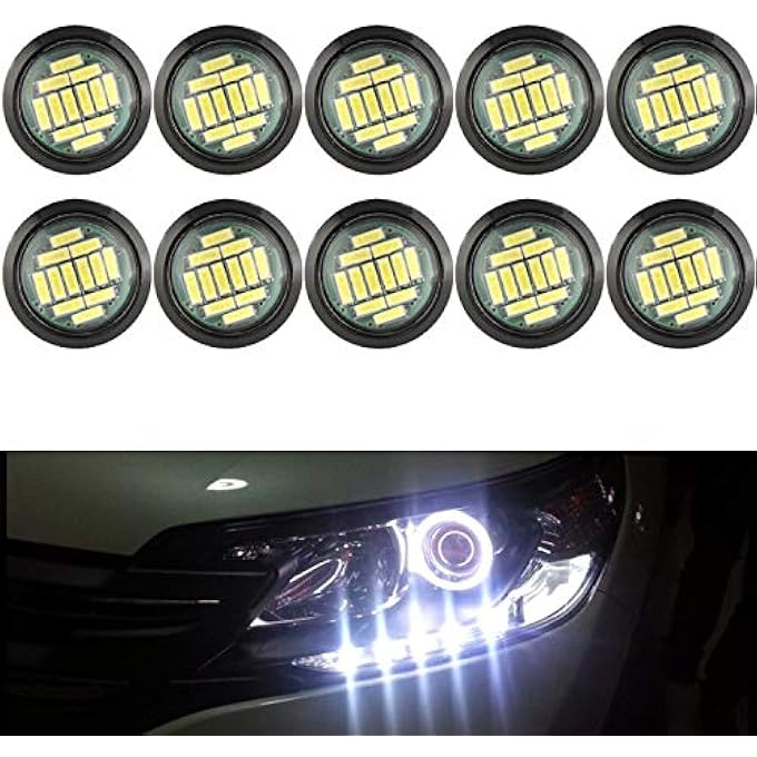 rayihni 10X 12Smd 12W Eagle Eye Drl Led Rock Lights For Jeep Atv Off Road Truck Under Trail Rig Lights White - Image 2