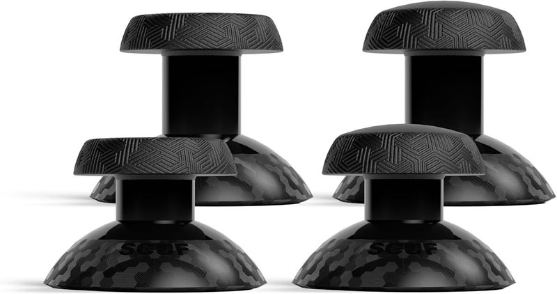 SCUF Valor PRO Thumbstick Replacement Kit – 1 Short Concave, 1 Short Domed, 1 Long Concave, 1 Long Domed, Easy to Swap, Durable – Black - Image 1