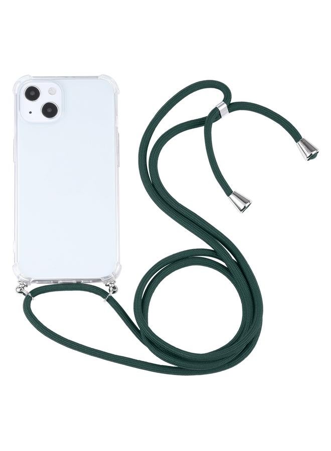 Zaboon Case For iPhone 13 Four-corner Shockproof Transparent TPU Protective Case with Lanyard - Image 1