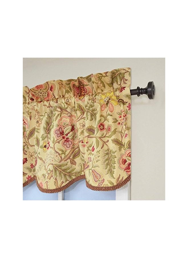 Waverly - Valances for Windows - Imperial Dress 50" x 15" Short Curtain Valance Small Window Curtains Bathroom, Living Room and Kitchens, Antique - Image 1