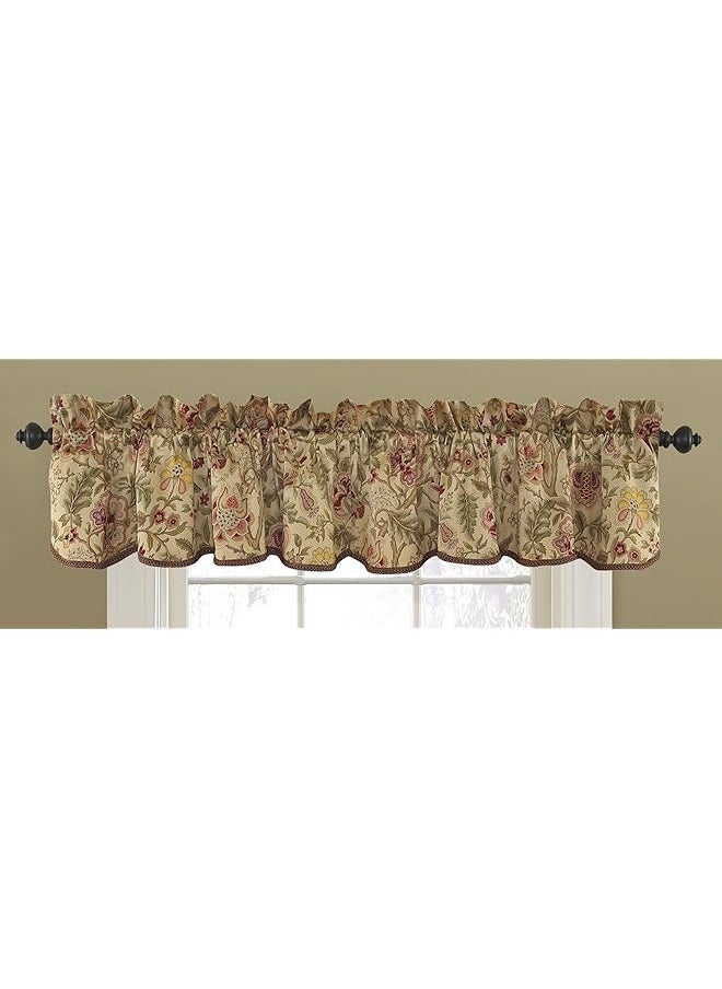 Waverly - Valances for Windows - Imperial Dress 50" x 15" Short Curtain Valance Small Window Curtains Bathroom, Living Room and Kitchens, Antique - Image 1