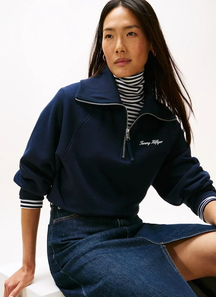 تومي هيلفيغر Logo Half Zip Sweatshirt