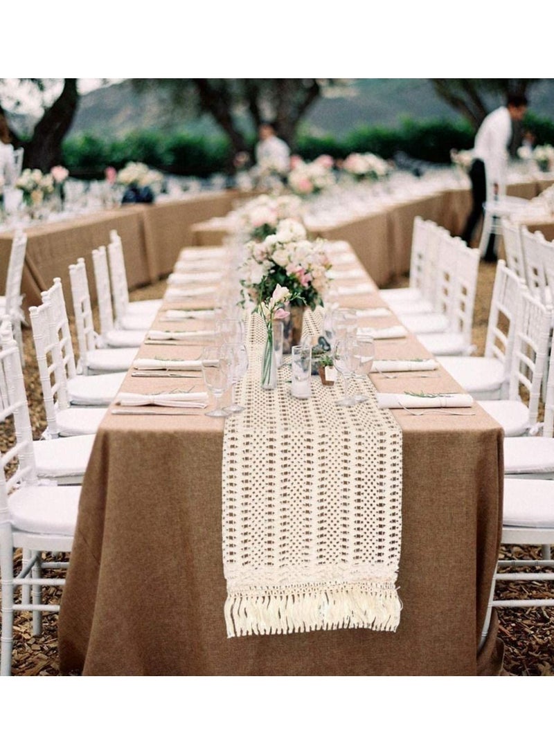 KASTWAVE مفارش طاولات دانتيل، 12 × 108 بوصة من خيوط القطن مع خيوط مزينة، مفارش حفلات الزفاف، ملحقات زينة الحفلات المنزلية، Props لمواقع الفنادق، الإقامات المنزلية، الاجتماعات العائلية، حفلات الزفاف - Image 3