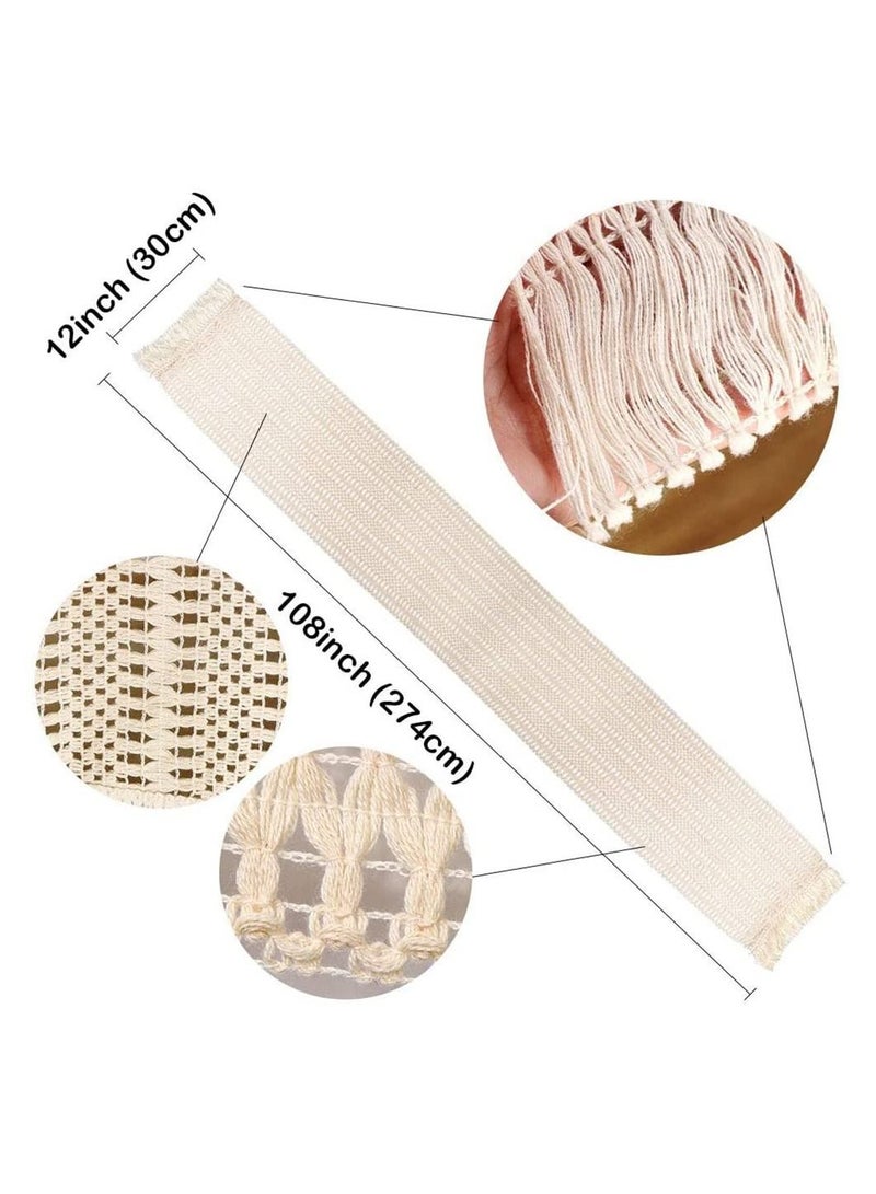 KASTWAVE مفارش طاولات دانتيل، 12 × 108 بوصة من خيوط القطن مع خيوط مزينة، مفارش حفلات الزفاف، ملحقات زينة الحفلات المنزلية، Props لمواقع الفنادق، الإقامات المنزلية، الاجتماعات العائلية، حفلات الزفاف - Image 4