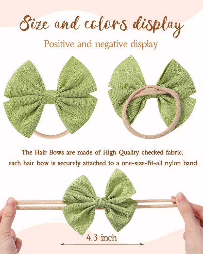 doboi 20PCS Baby Girls Headbands Hair Bows Nylon Hairbands Hair Accessories for Newborn Infant Toddlers Little Girls - Image 2
