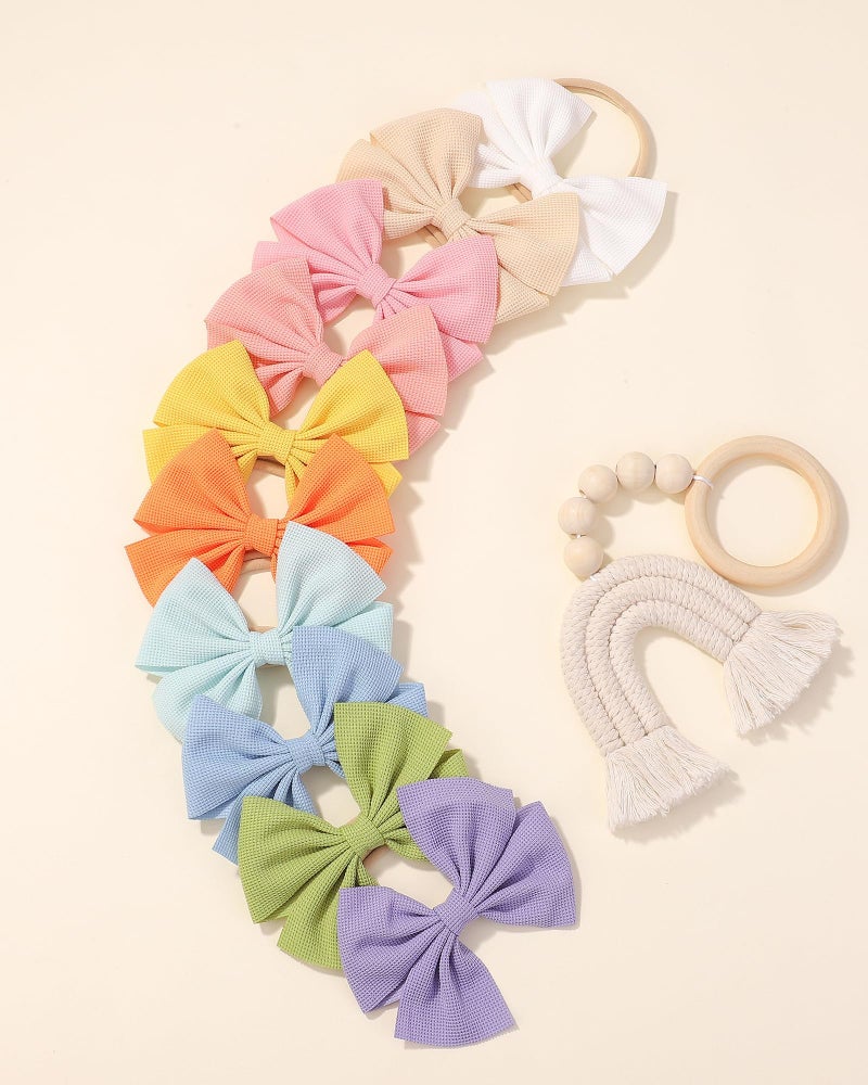 doboi 20PCS Baby Girls Headbands Hair Bows Nylon Hairbands Hair Accessories for Newborn Infant Toddlers Little Girls - Image 3