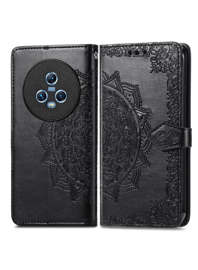 اس-توب جراب هاتف جلدي منقوش عليه زهرة ماندالا لهاتف Honor Magic5 - Image 2