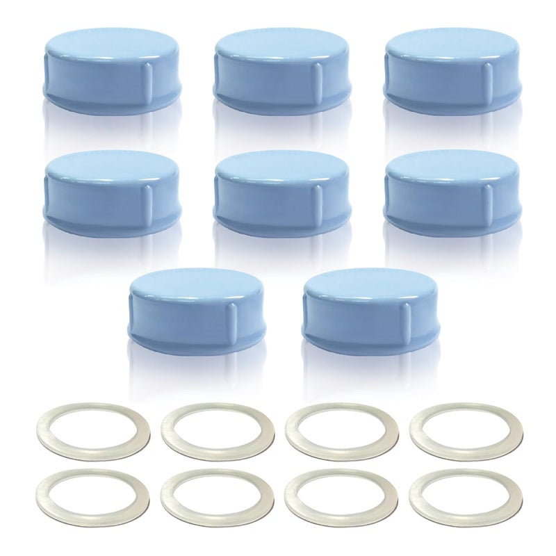Maymom Solid Lids with Sealing Ring for Standard Sized Bottles Bottles Lids Compatible with Medela Bottles Ameda and Small Sized Nuk Playtex Gerber Bottles Lifefactory Bottle 8pc Blue - Image 1