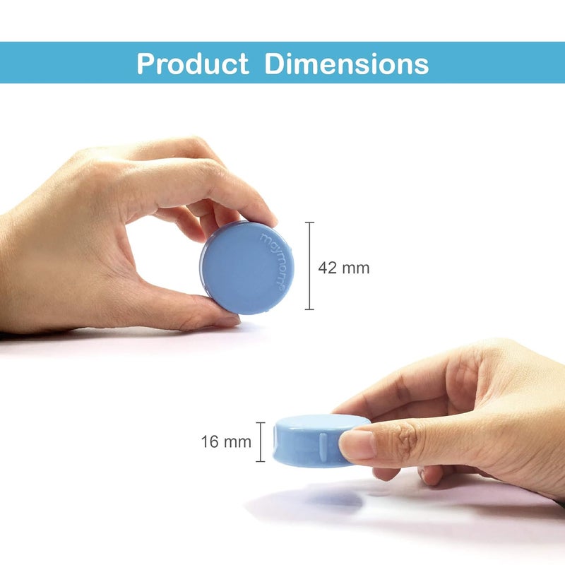 Maymom Solid Lids with Sealing Ring for Standard Sized Bottles Bottles Lids Compatible with Medela Bottles Ameda and Small Sized Nuk Playtex Gerber Bottles Lifefactory Bottle 8pc Blue - Image 2