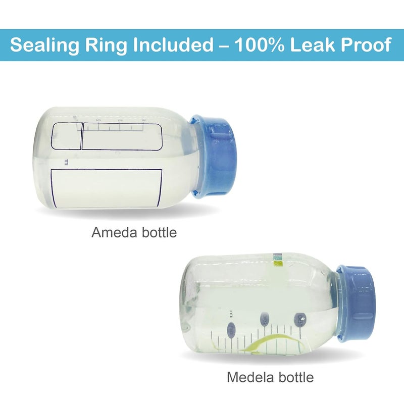 Maymom Solid Lids with Sealing Ring for Standard Sized Bottles Bottles Lids Compatible with Medela Bottles Ameda and Small Sized Nuk Playtex Gerber Bottles Lifefactory Bottle 8pc Blue - Image 5