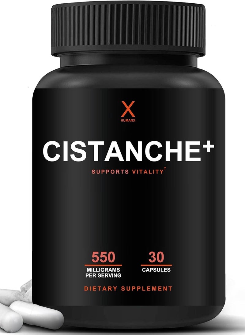 Humanx Cistanche+ 550MG (Cistanche Tubulosa Extract Powder For Men) USA Third Party Tested - Easy to Swallow Capsules - Powerful Supplement to Support Athletic Performance, Strength, and Vitality - Image 1