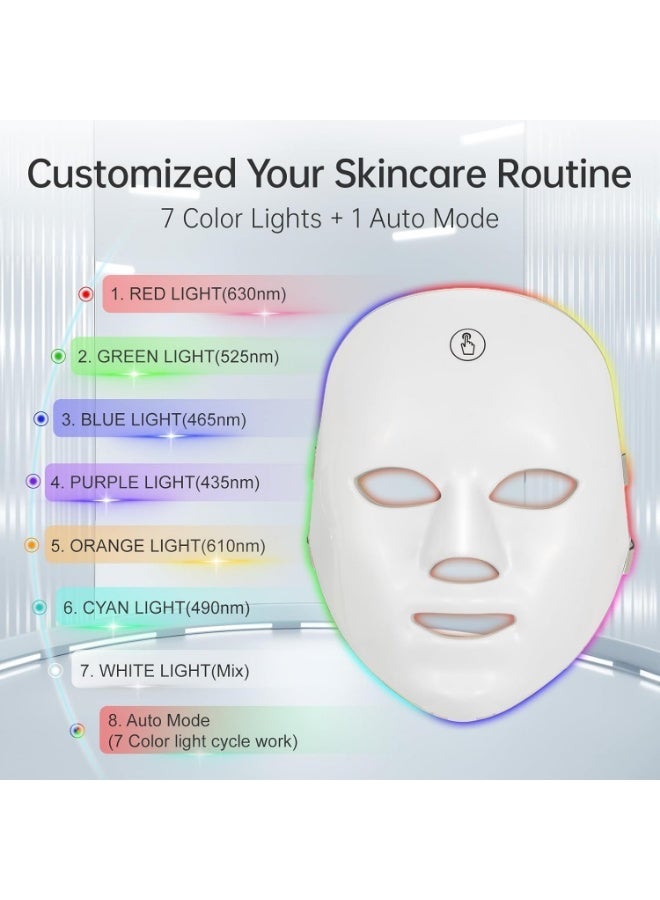 7 Colors LED Facial Beauty Mask with Adjustable Strap & USB Charging - Phototherapy Skin Rejuvenation - Image 4