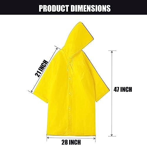 HACER EVA Waterproof Unisex Rain Coat Hooded Full Sleeves Outdoor Men, Women, Boys & Girls Rainwear Poncho Raincoat for Camping, Hiking & Travelling (Yellow) - Image 2